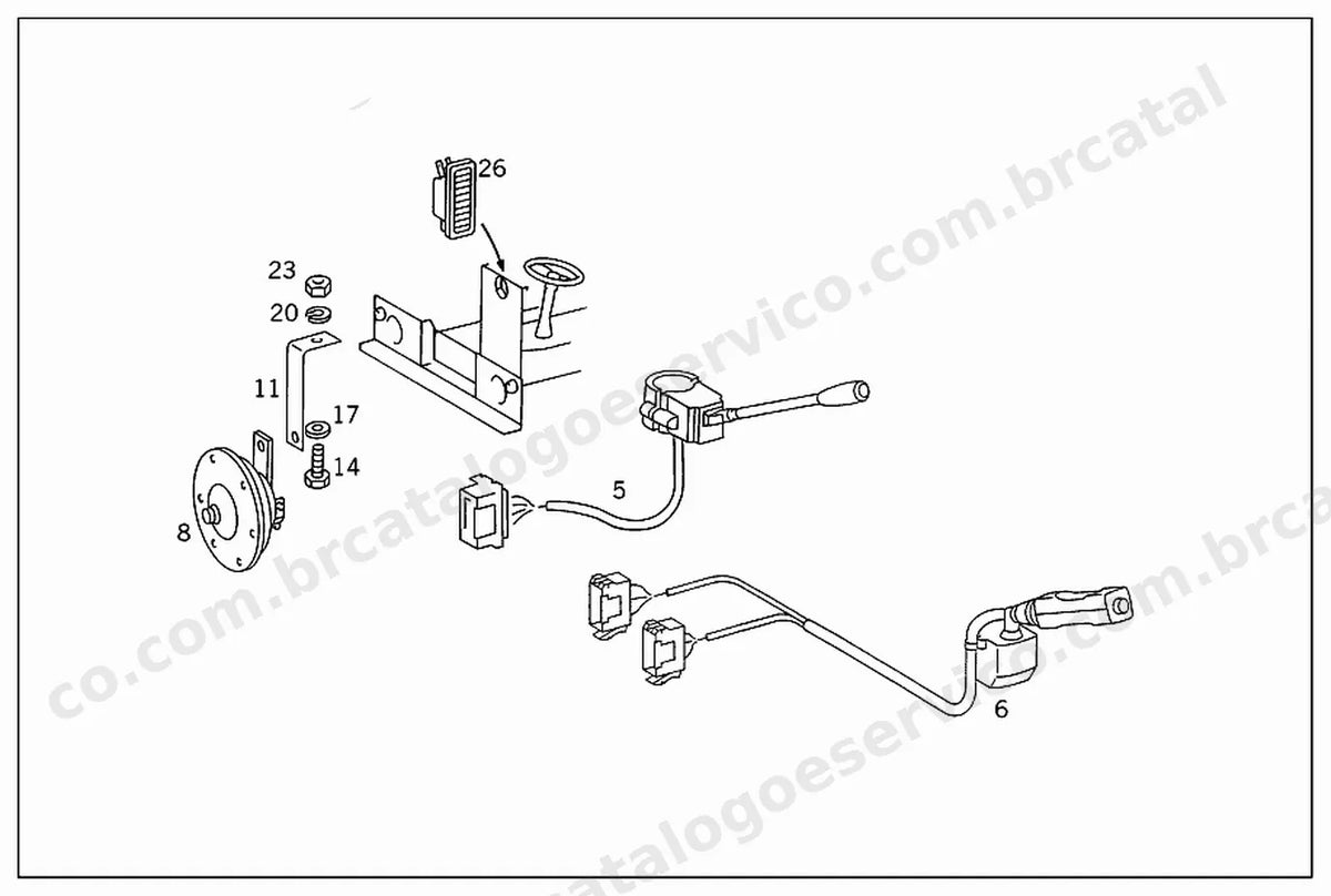Vista explodida 1 do Catálogo de Peças Mercedes-Benz OH 1316 G