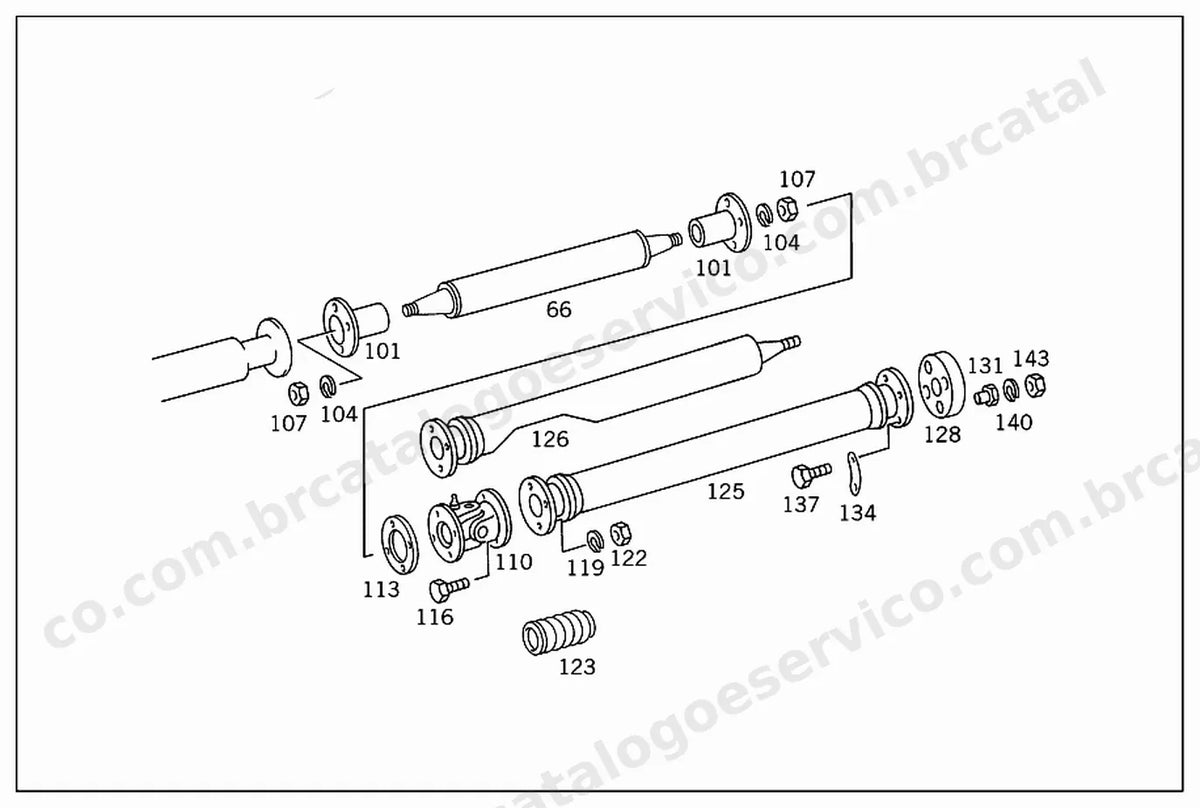 Vista explodida 1 do Catálogo de Peças Mercedes-Benz OH 1420 e OH 1520