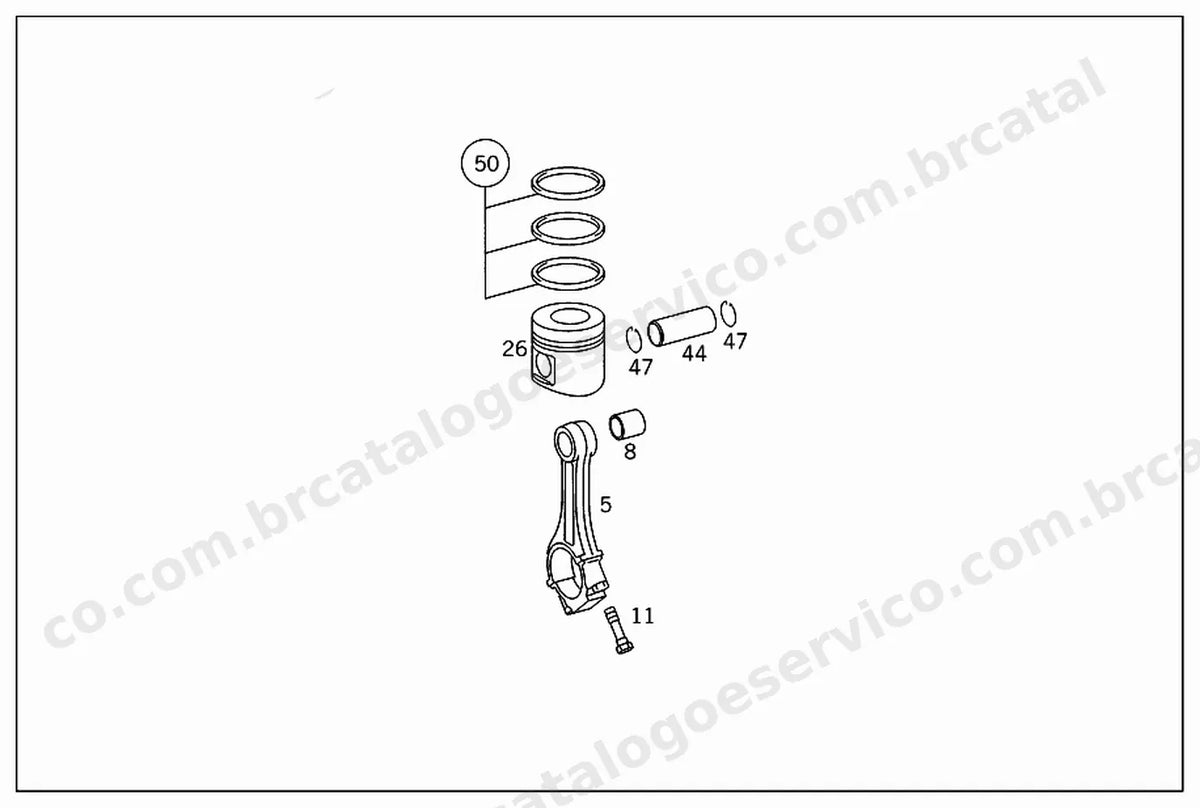 Vista explodida 4 do Catálogo de Peças Mercedes-Benz OH 1420