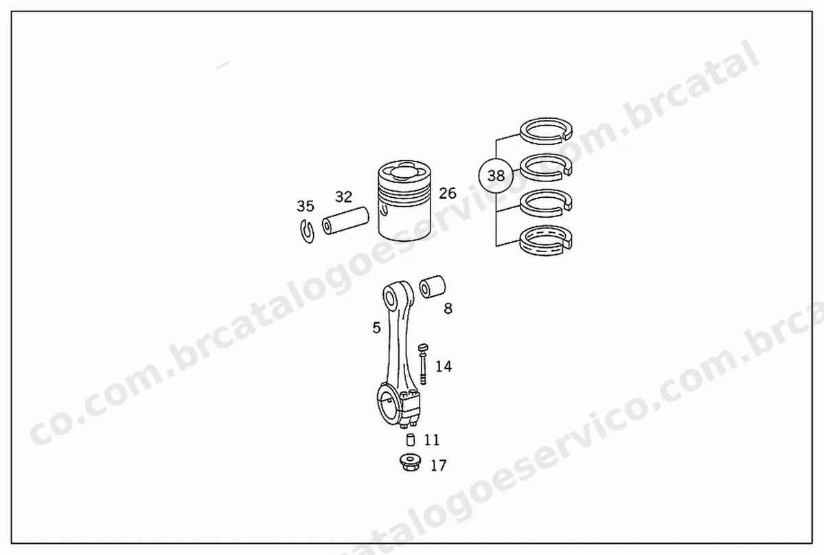 Vista explodida 4 do Catálogo de Peças Mercedes-Benz OH 1517