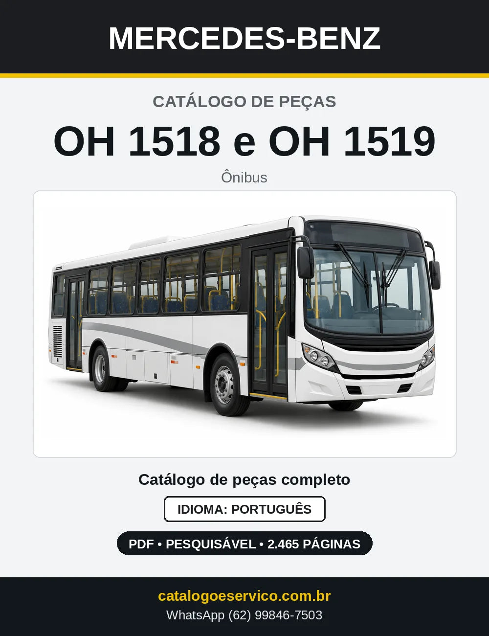 Capa do Catálogo de Peças Mercedes-Benz OH 1518 e OH 1519 em PDF