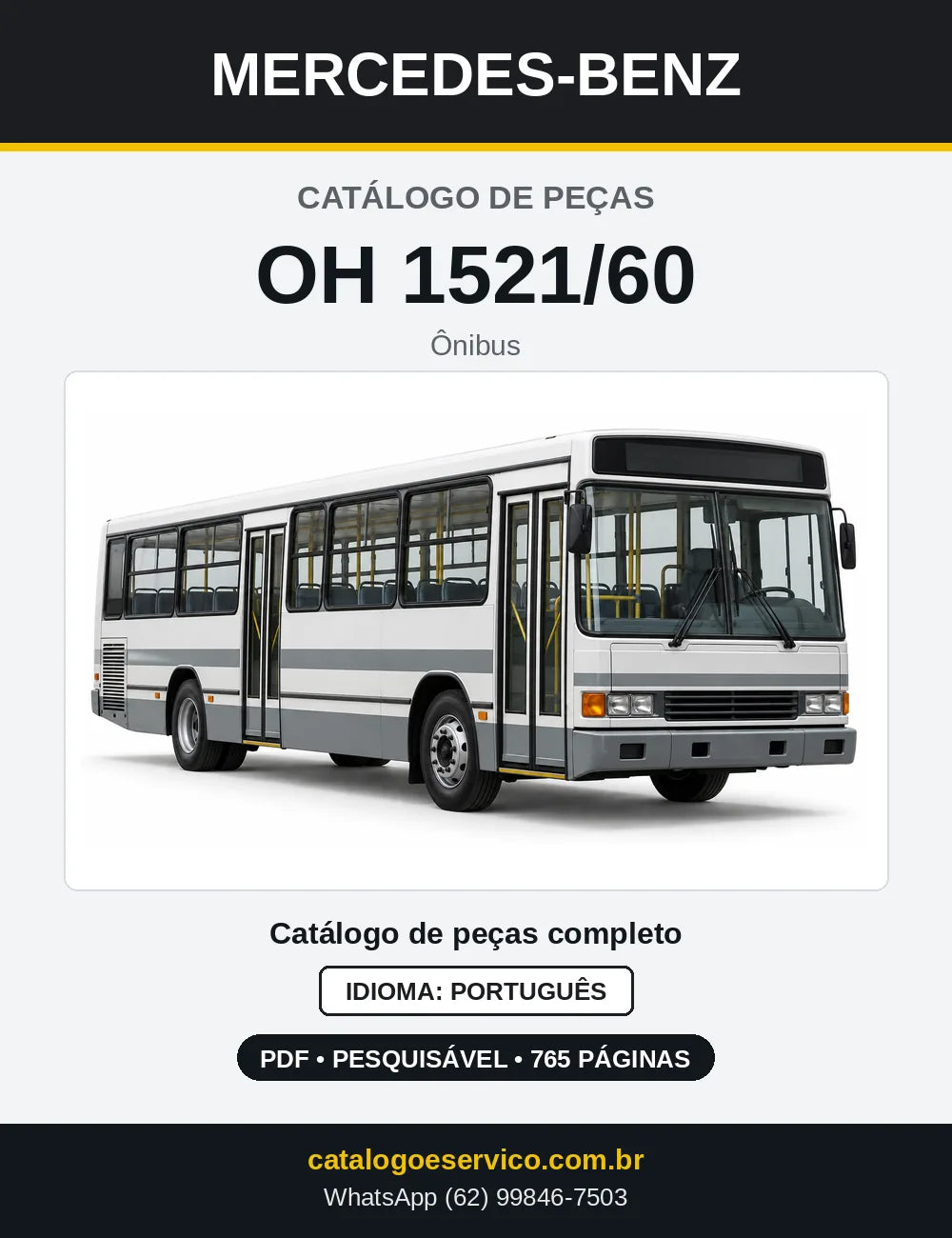 Capa do Catálogo de Peças Mercedes-Benz OH 1521/60 em PDF