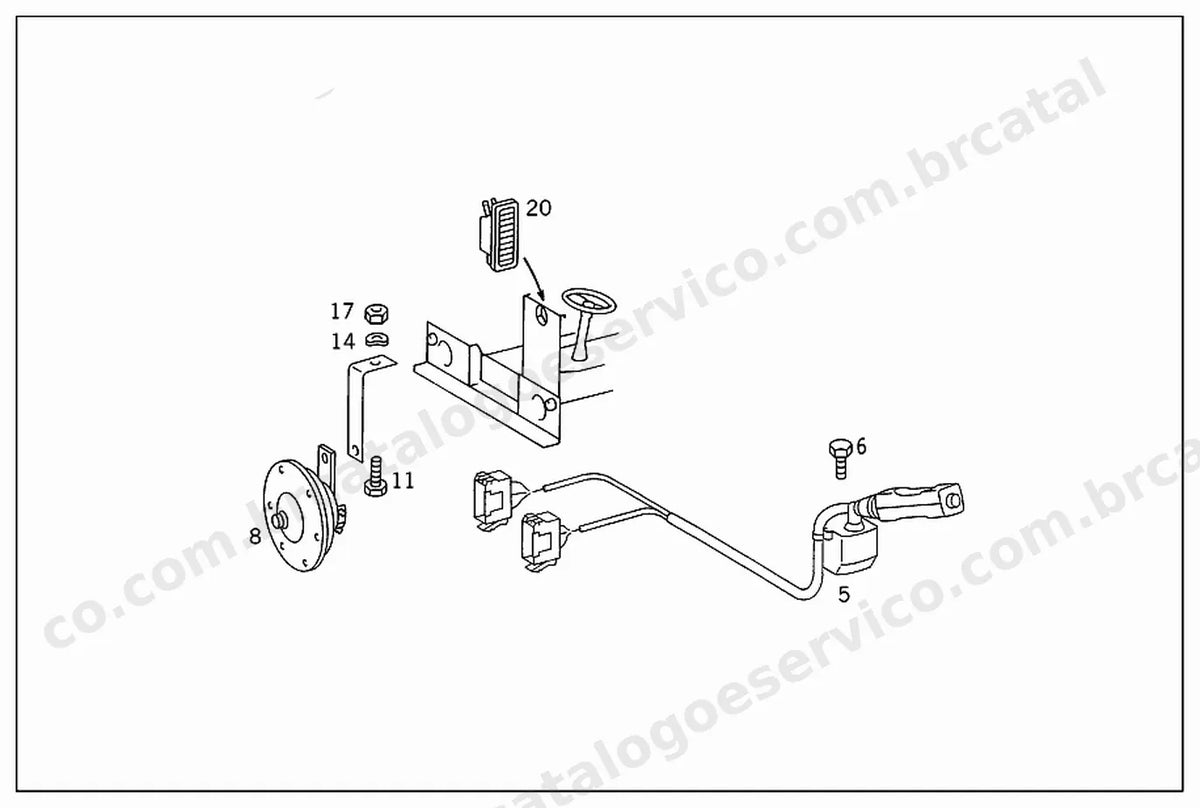 Vista explodida 2 do Catálogo de Peças Mercedes-Benz OH 1521 L