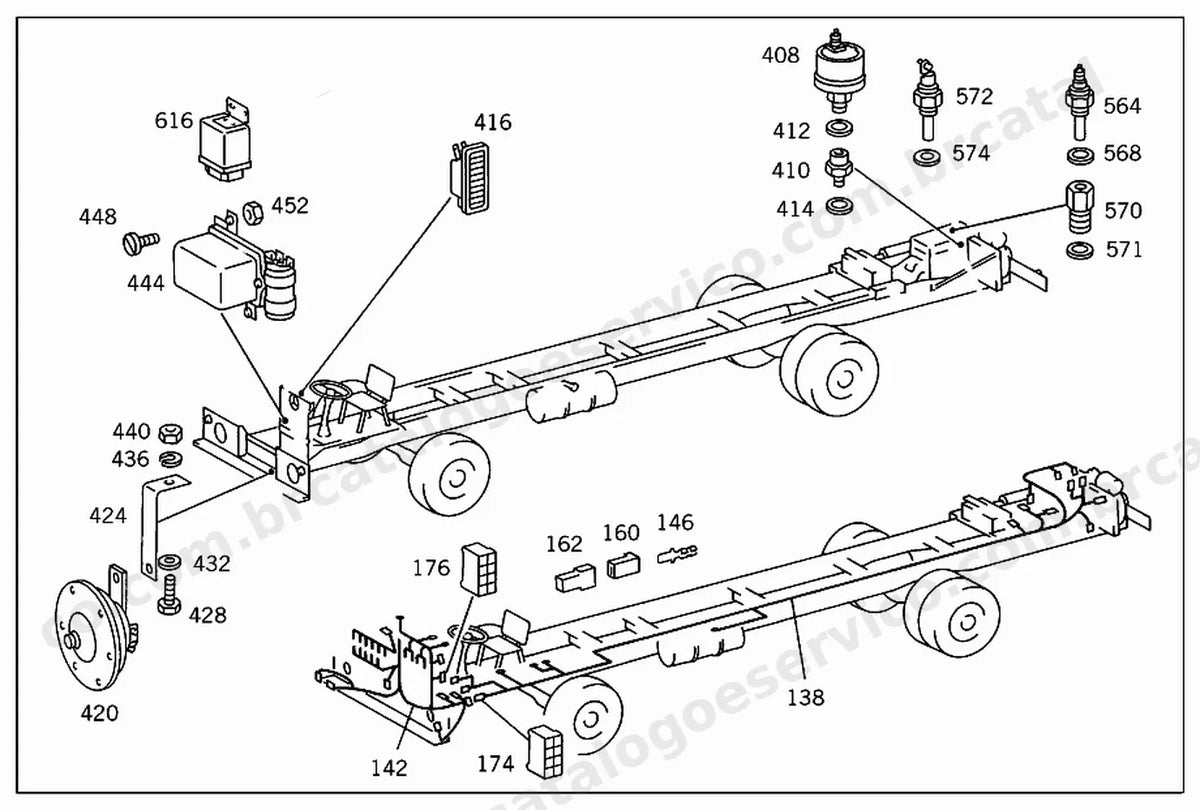 Vista explodida 3 do Catálogo de Peças Mercedes-Benz OH 1522