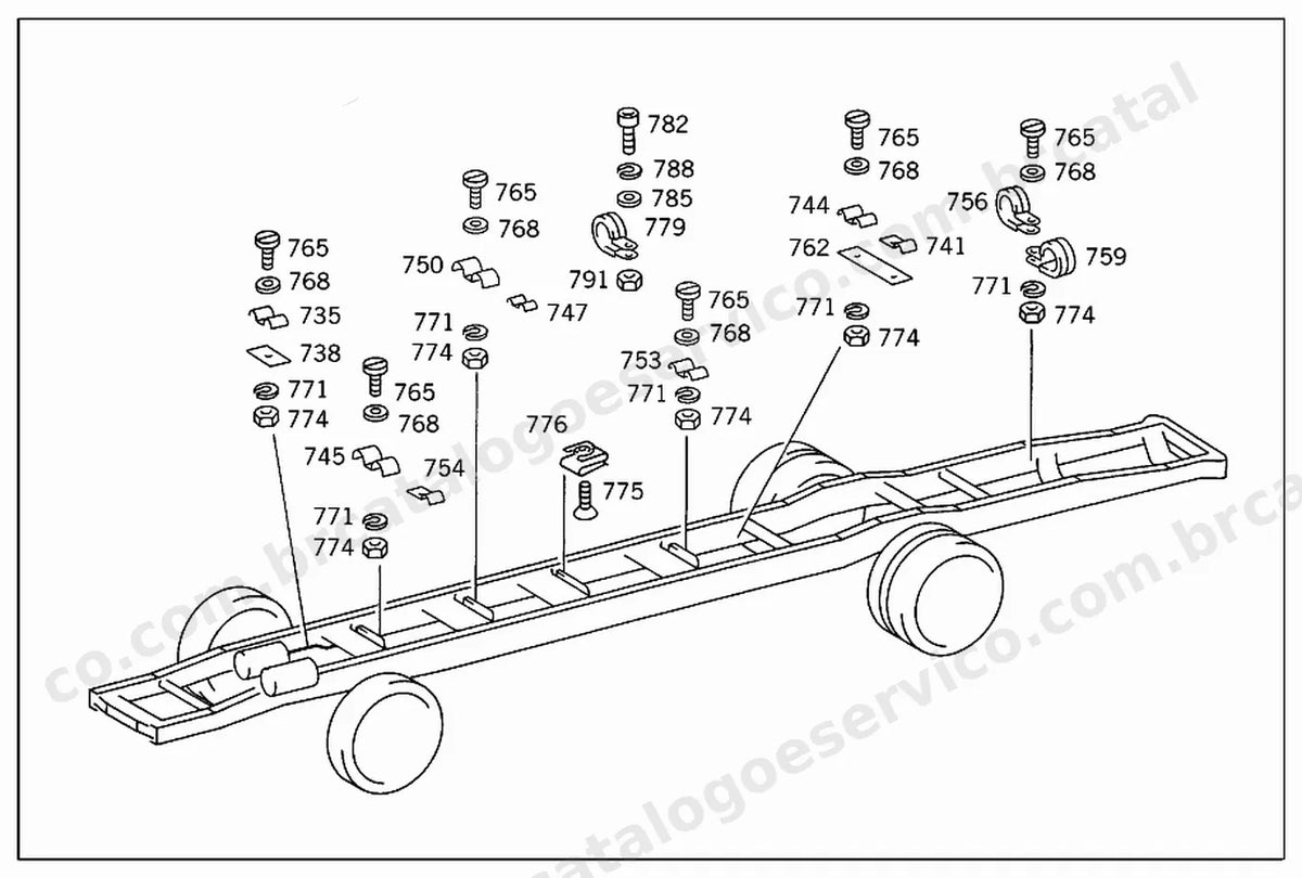 Vista explodida 4 do Catálogo de Peças Mercedes-Benz OH 1522