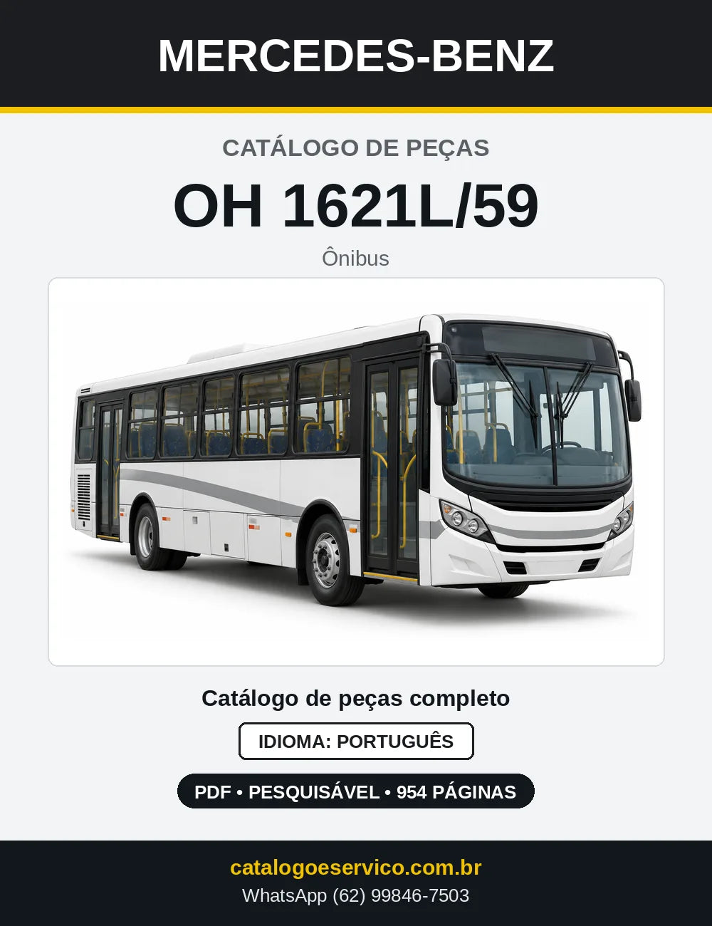 Capa do Catálogo de Peças Mercedes-Benz OH 1621L/59 em PDF