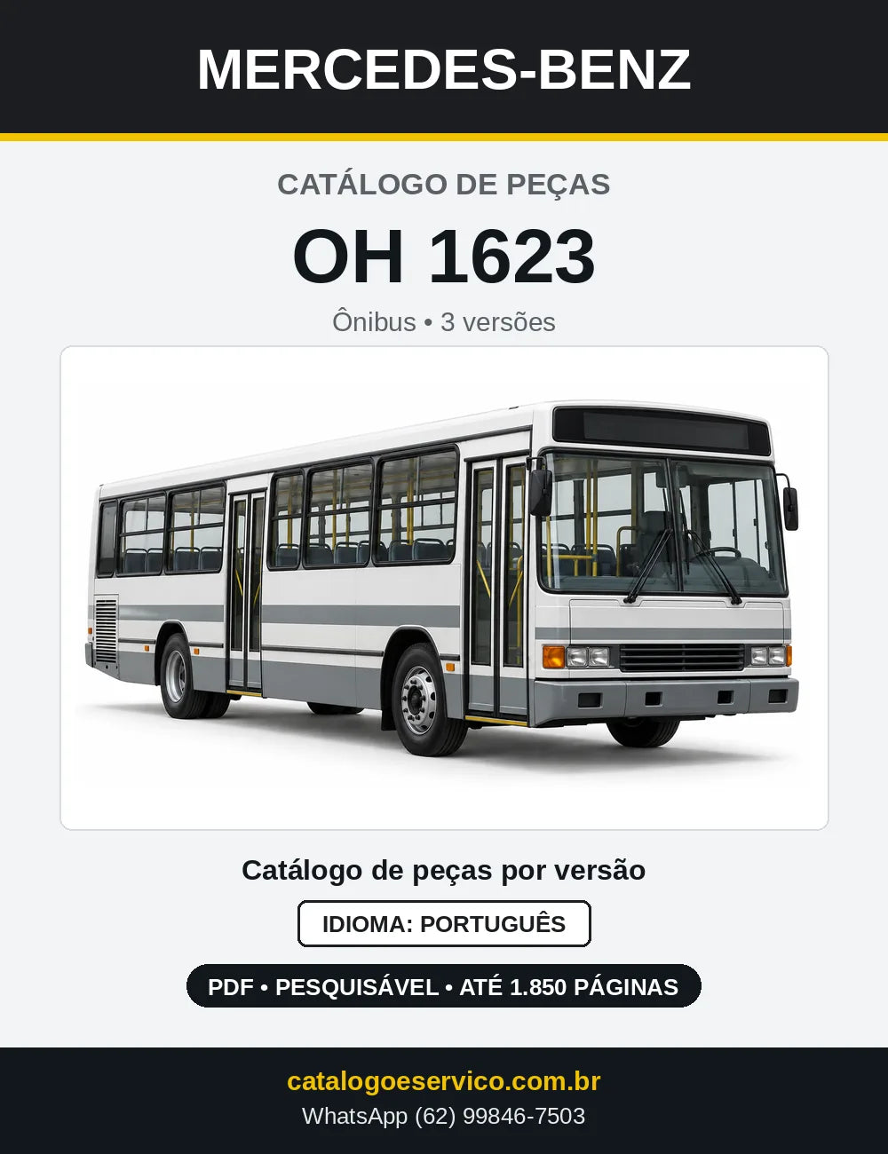 Capa do Catálogo de Peças Mercedes-Benz OH 1623 em PDF