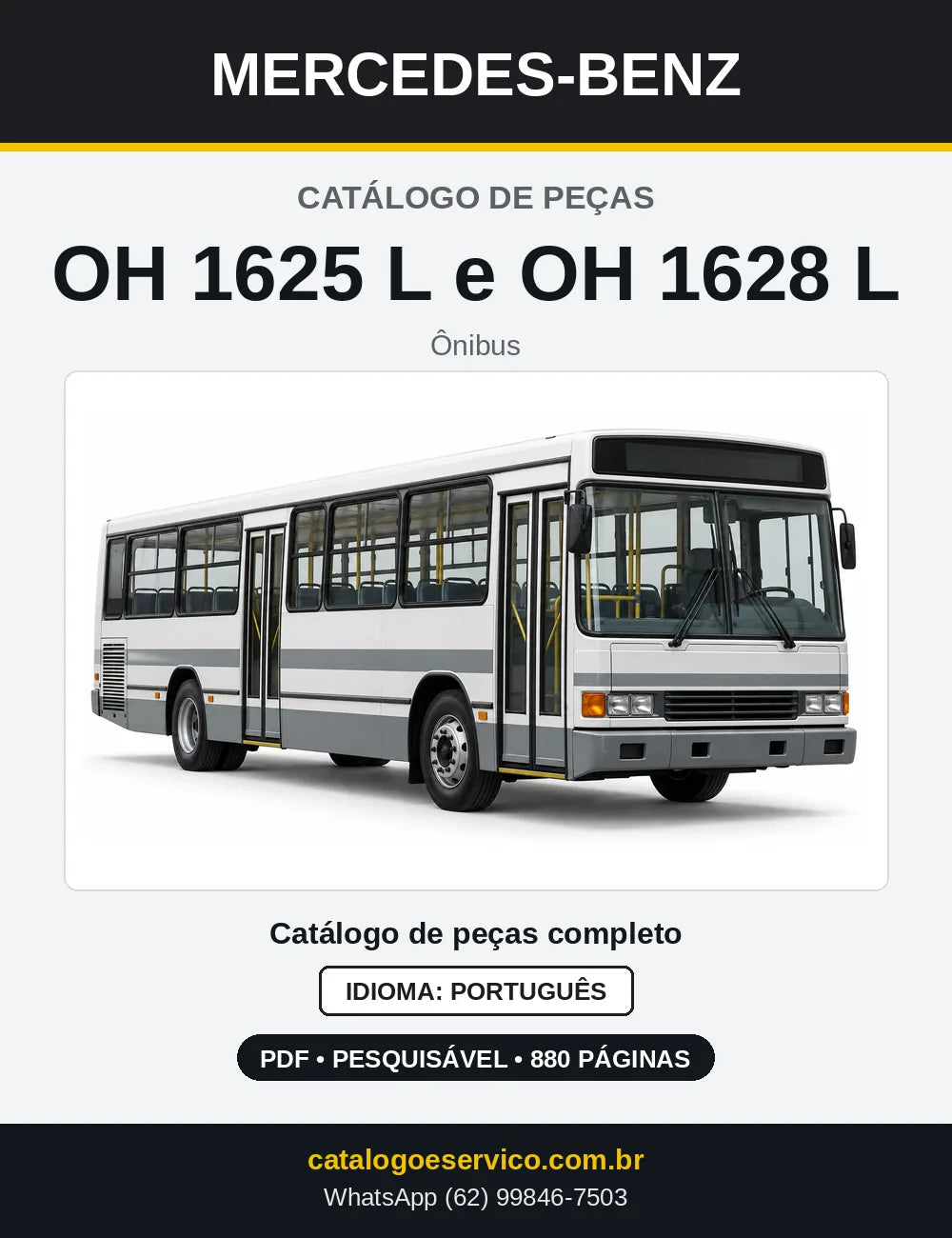 Capa do Catálogo de Peças Mercedes-Benz OH 1625 L e OH 1628 L em PDF