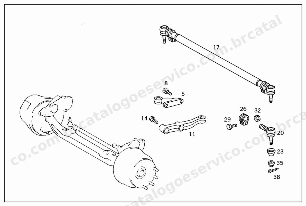 Vista explodida 4 do Catálogo de Peças Mercedes-Benz OH 1630 L