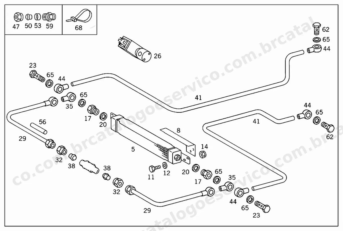 Vista explodida 1 do Catálogo de Peças Mercedes-Benz OH 1636 L
