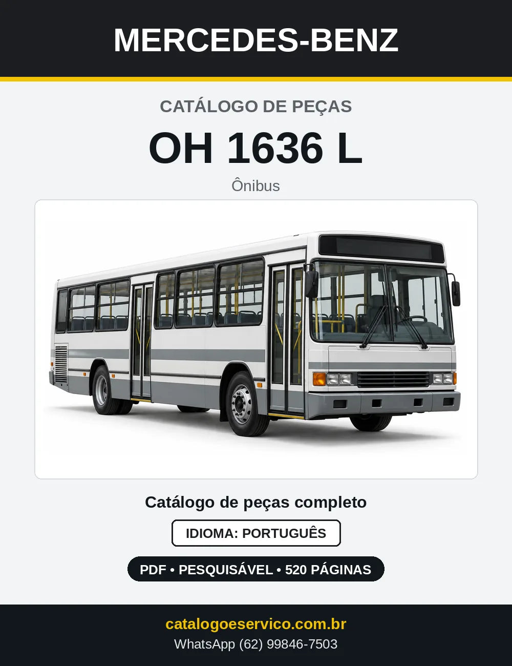 Capa do Catálogo de Peças Mercedes-Benz OH 1636 L em PDF