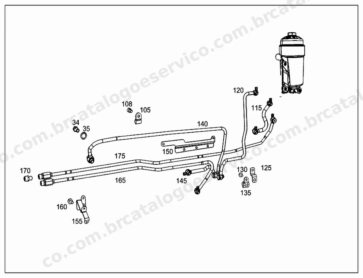 Vista explodida 2 do Catálogo de Peças Mercedes-Benz OH 3736