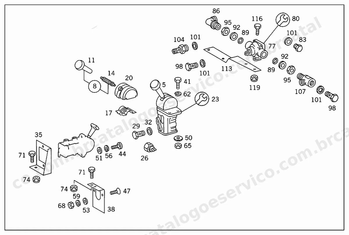 Vista explodida 1 do Catálogo de Peças Mercedes-Benz OHL 1621