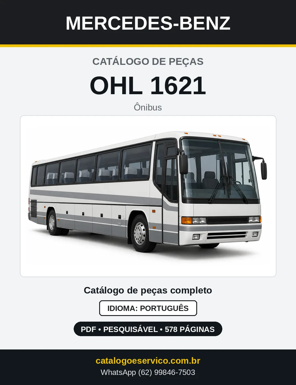 Capa do Catálogo de Peças Mercedes-Benz OHL 1621 em PDF