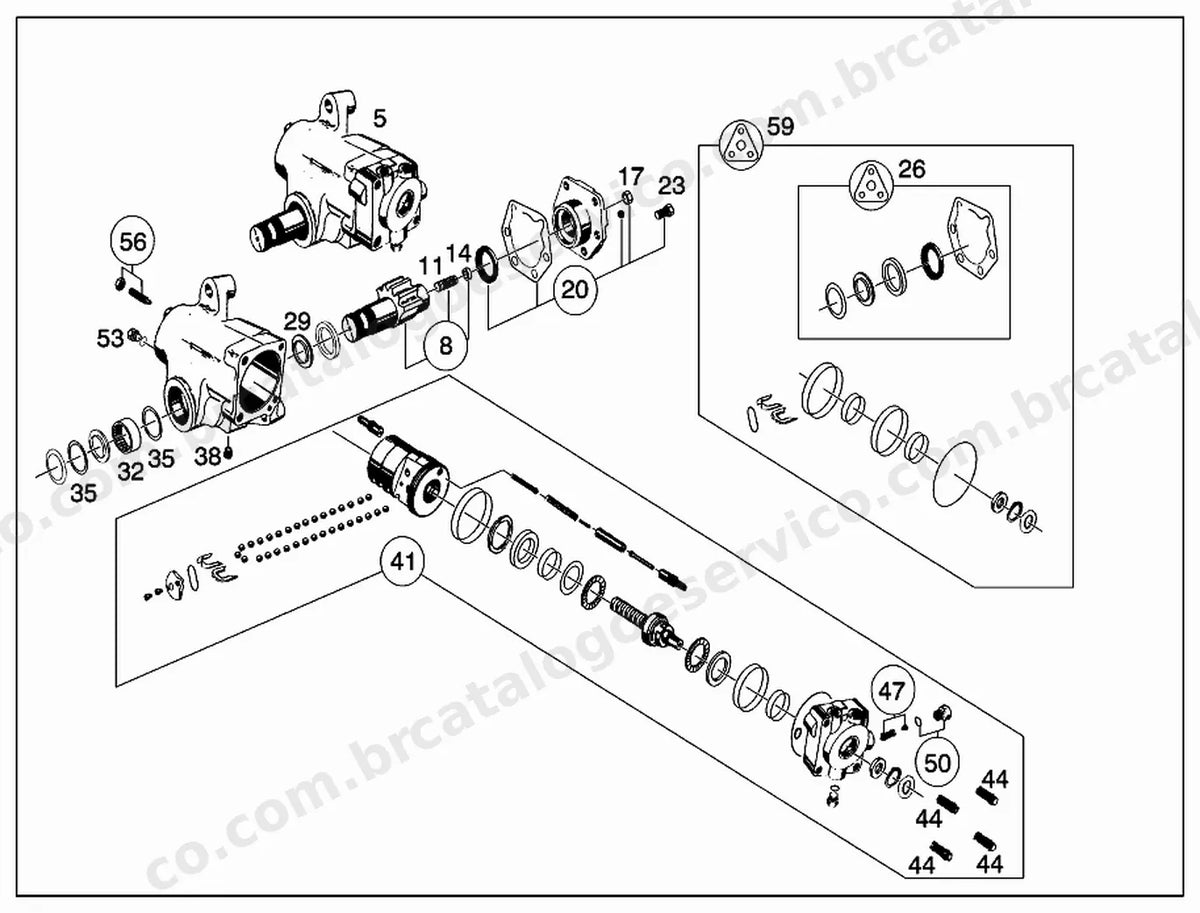 Vista explodida 3 do Catálogo de Peças Mercedes-Benz OMC 1419/51, OMC 1423/51 e OMC 1426