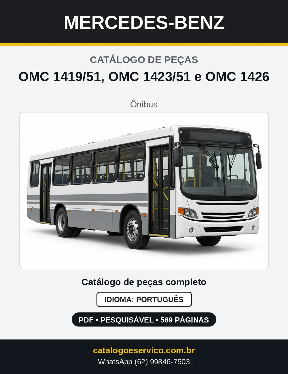 Capa do Catálogo de Peças Mercedes-Benz OMC 1419/51, OMC 1423/51 e OMC 1426 em PDF