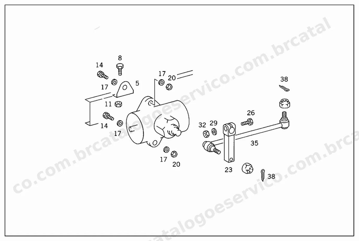 Vista explodida 4 do Catálogo de Peças Mercedes-Benz OMC 1421 LN