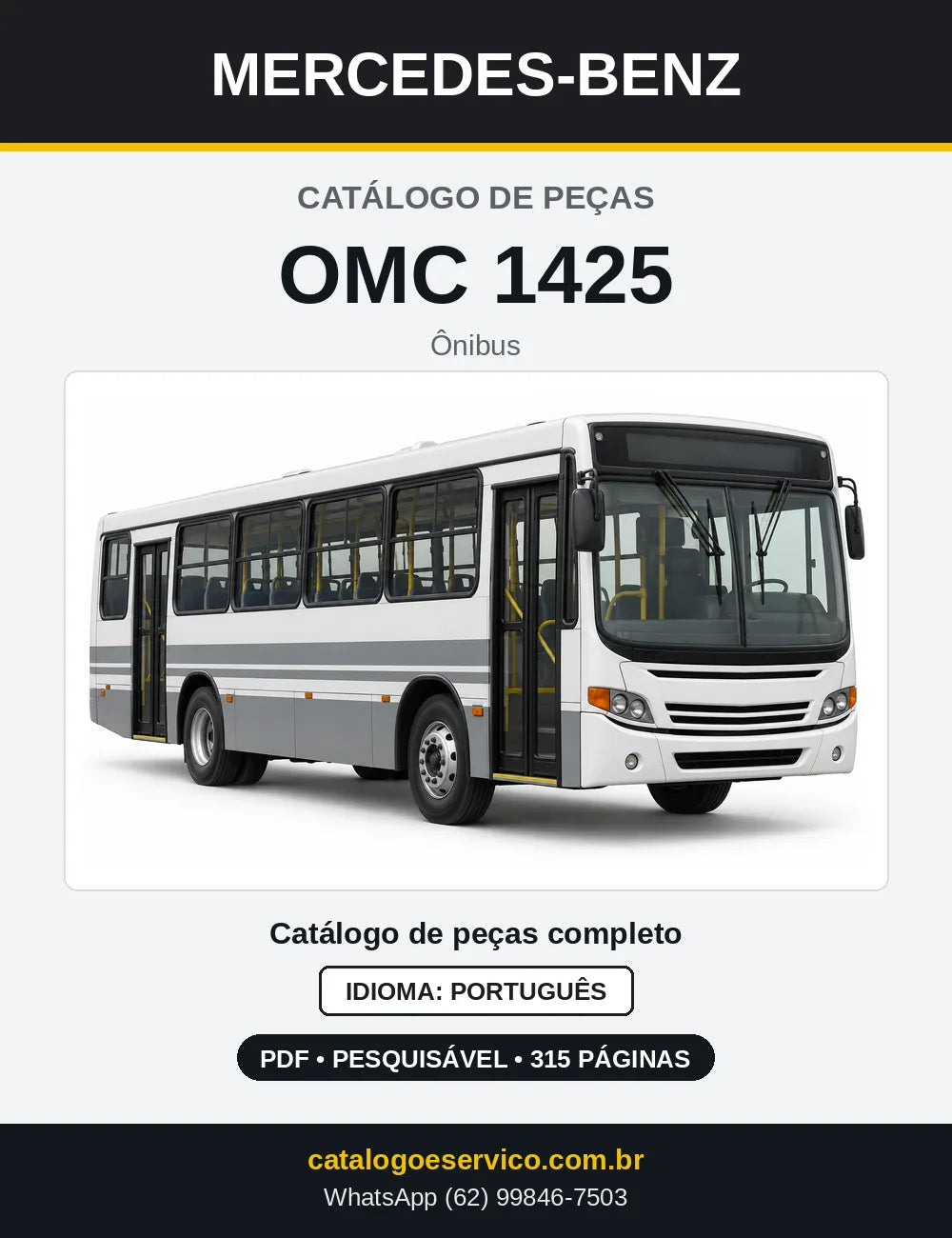 Capa do Catálogo de Peças Mercedes-Benz OMC 1425 em PDF