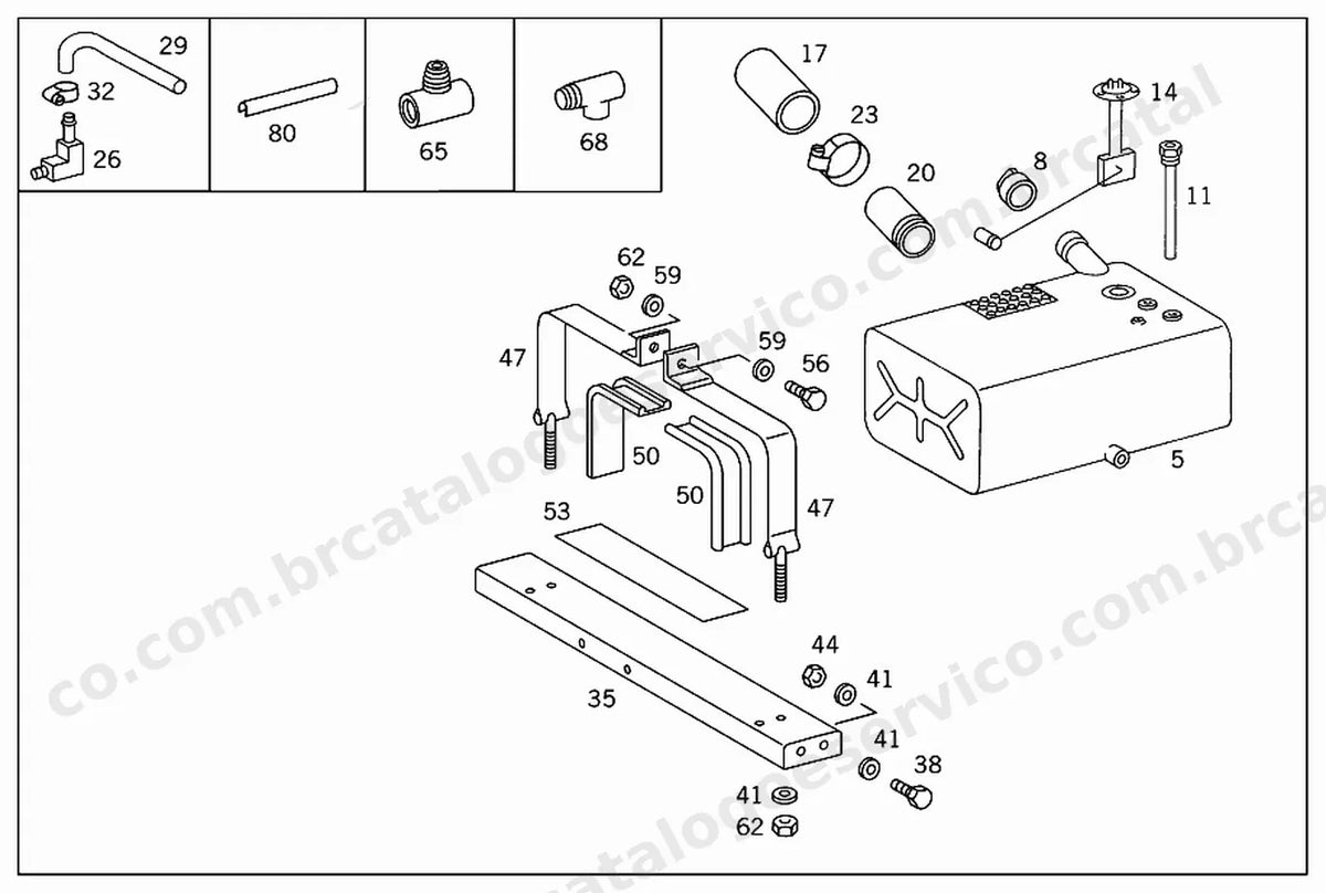 Vista explodida 1 do Catálogo de Peças Mercedes-Benz OMC 1621