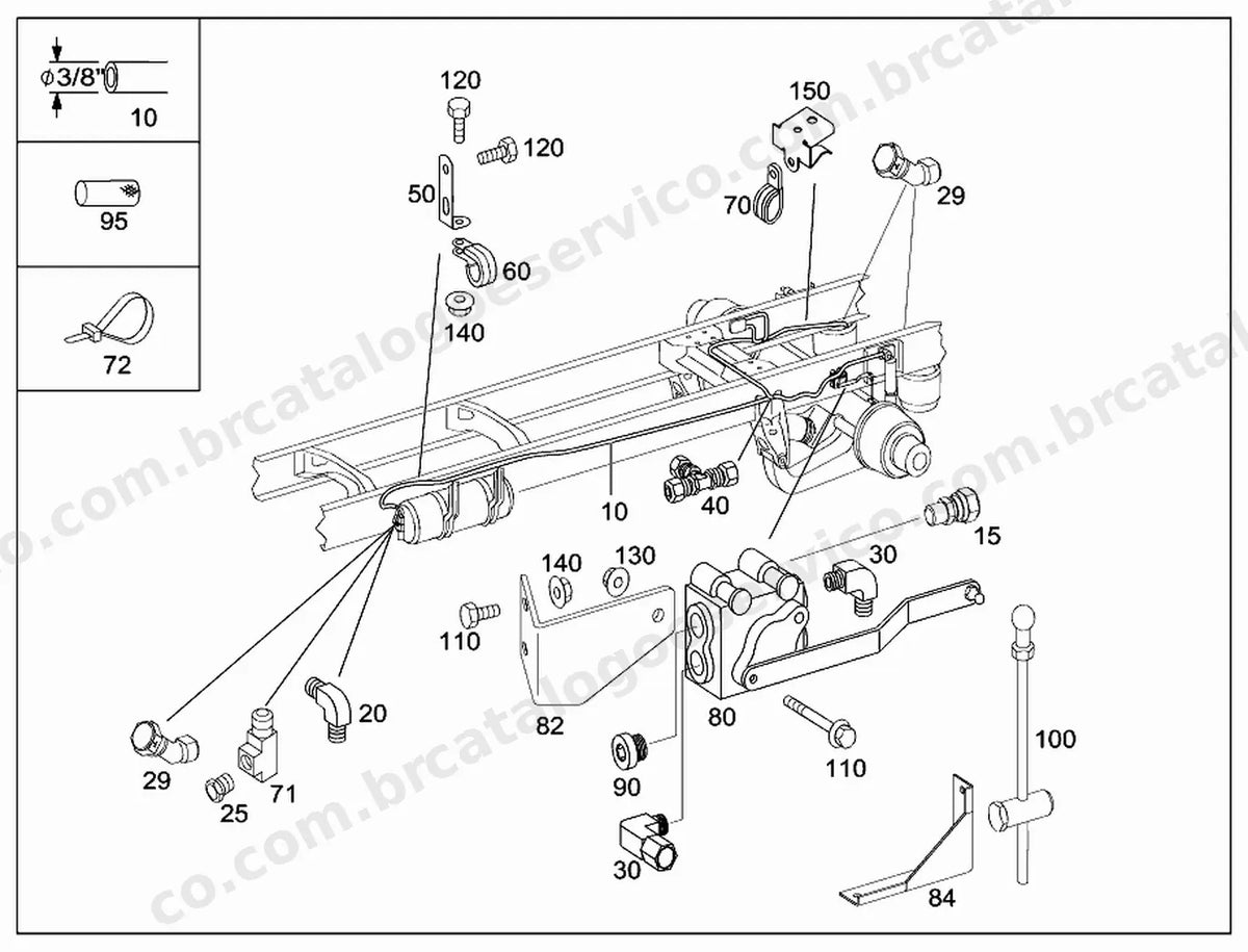 Vista explodida 1 do Catálogo de Peças Mercedes-Benz OMC 1623/51 e OMC 1626/51