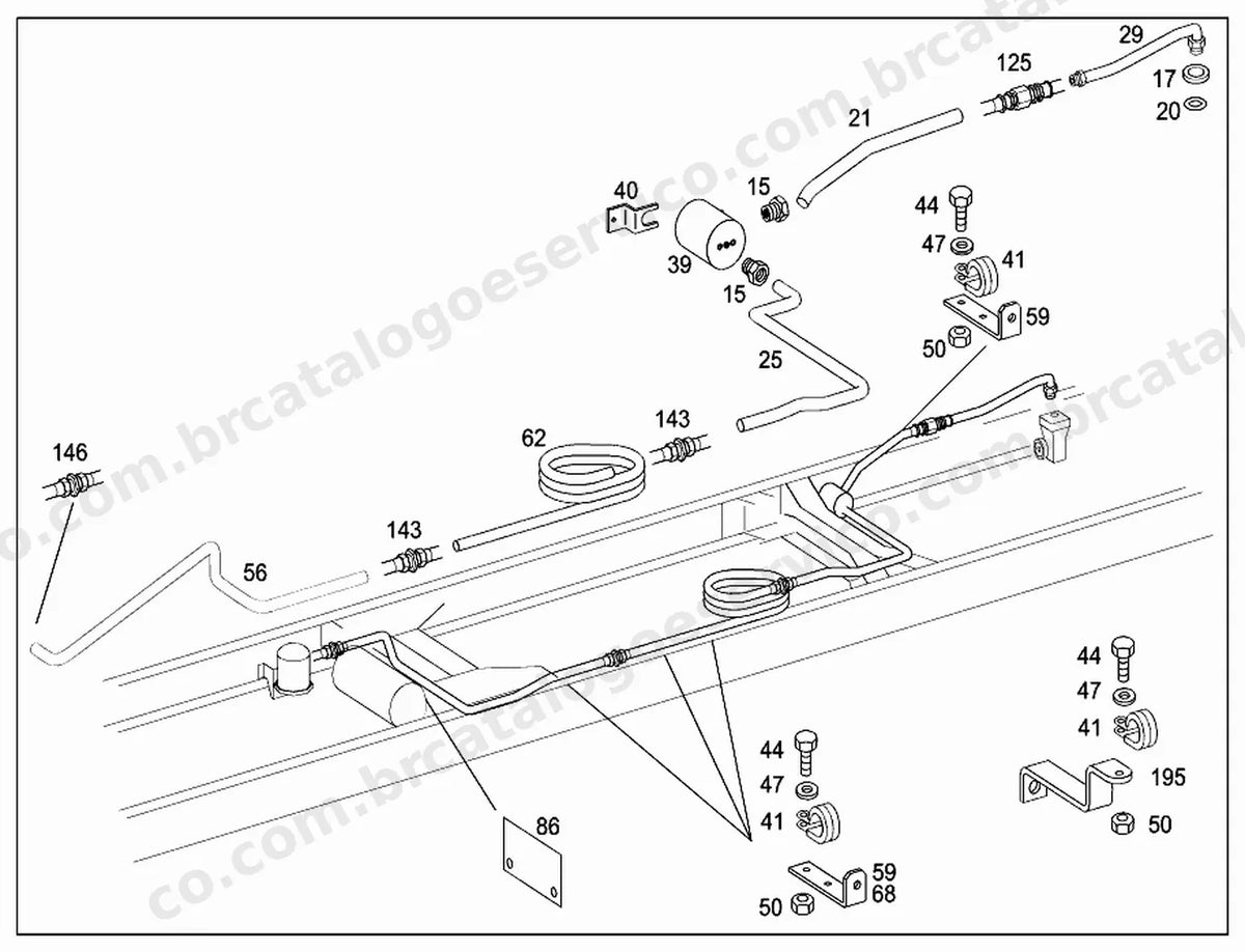 Vista explodida 4 do Catálogo de Peças Mercedes-Benz OMC 1625