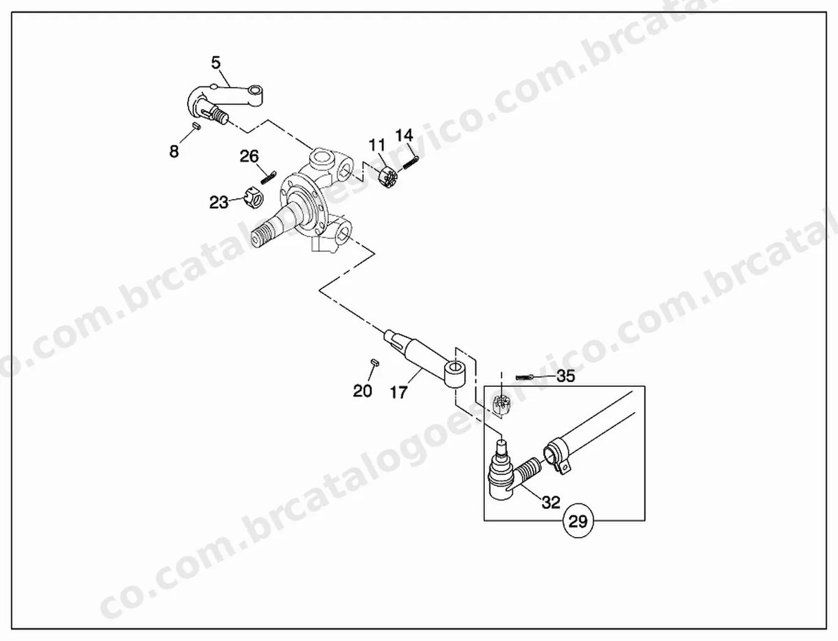 Vista explodida 4 do Catálogo de Peças Mercedes-Benz OMC 1628