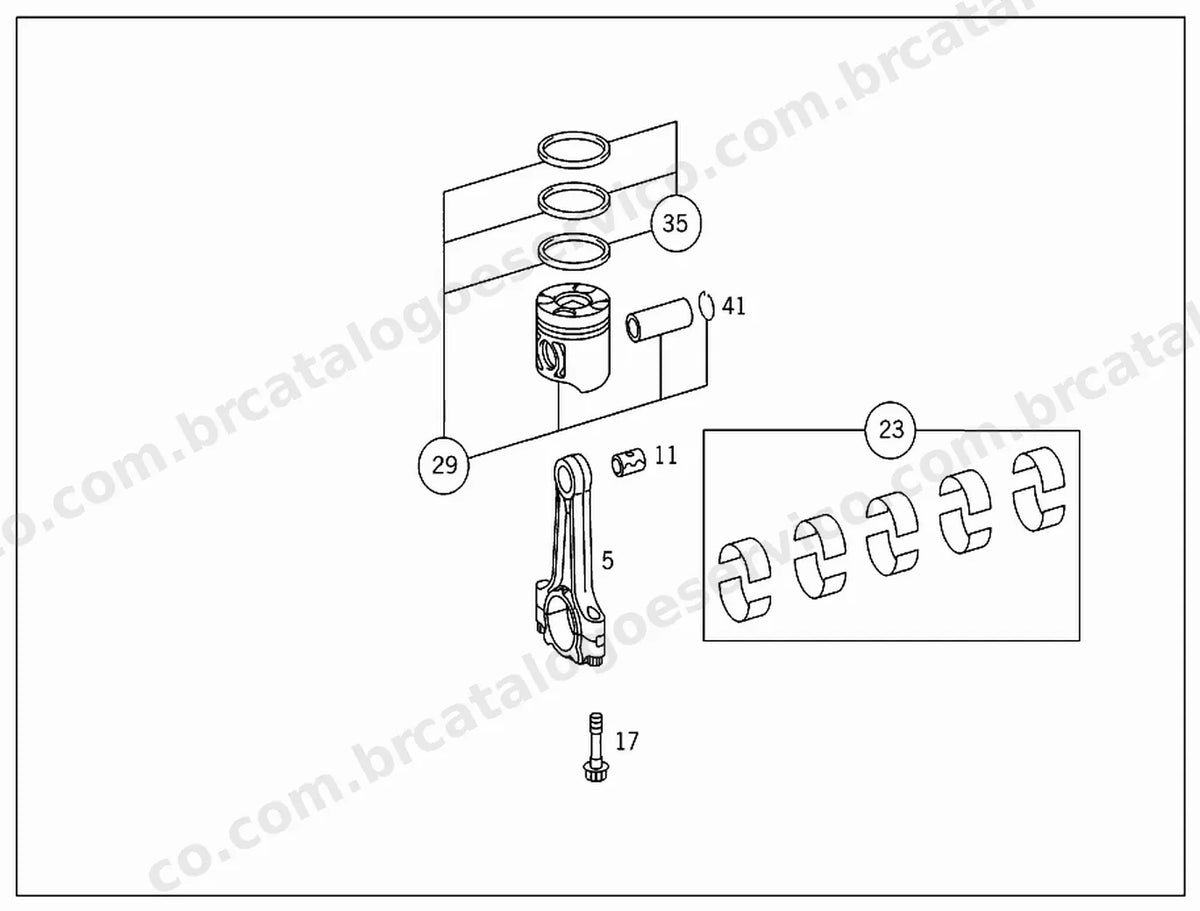 Vista explodida 4 do Catálogo de Peças Mercedes-Benz Sprinter 308 a 316 CDI e 310 D (1ª geração)