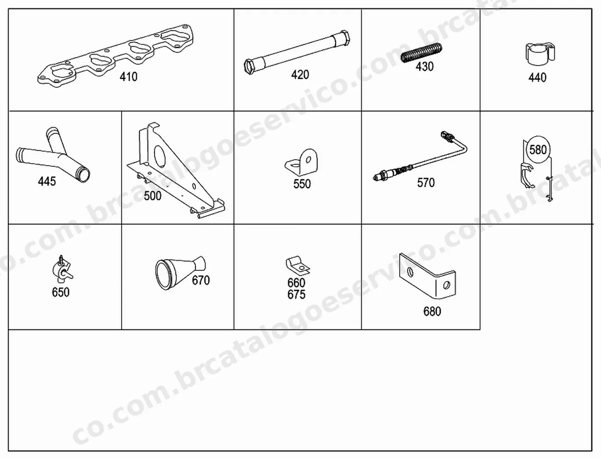 Vista explodida 4 do Catálogo de Peças Mercedes-Benz Sprinter 408 a 416 CDI e 412 D (1ª geração)