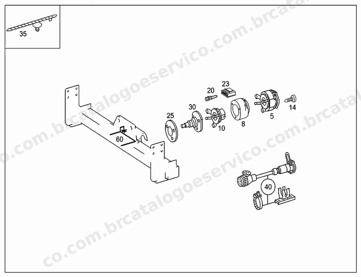 Vista explodida 3 do Catálogo de Peças Mercedes-Benz Sprinter 616 CDI (1ª geração)