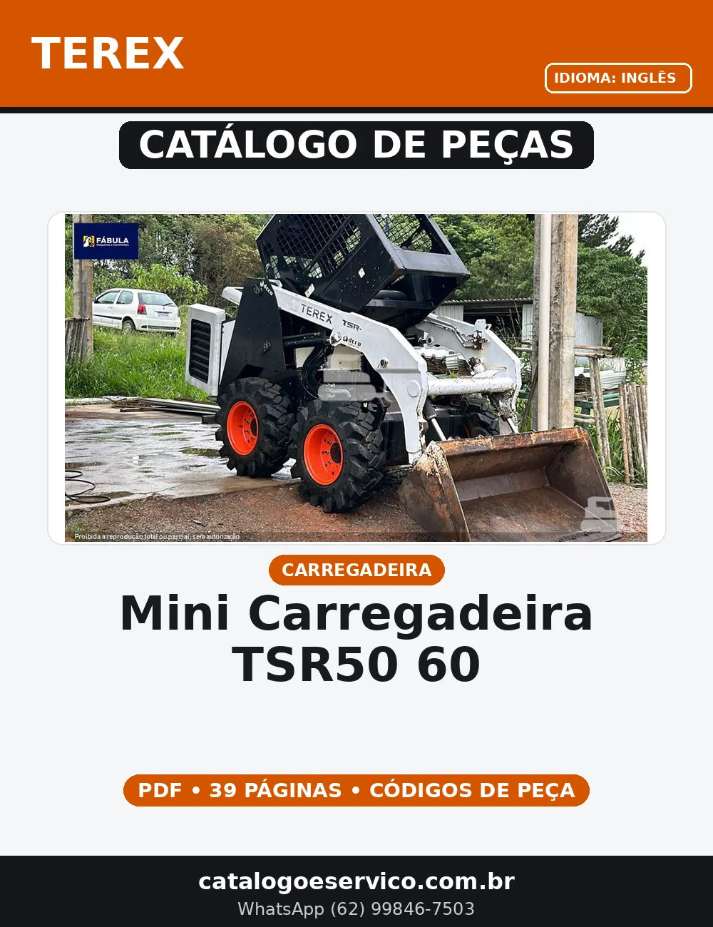 CATALOGO DE PEÇAS MINI CARREGADEIRA TSR50/60 TEREX — capa do catálogo de peças