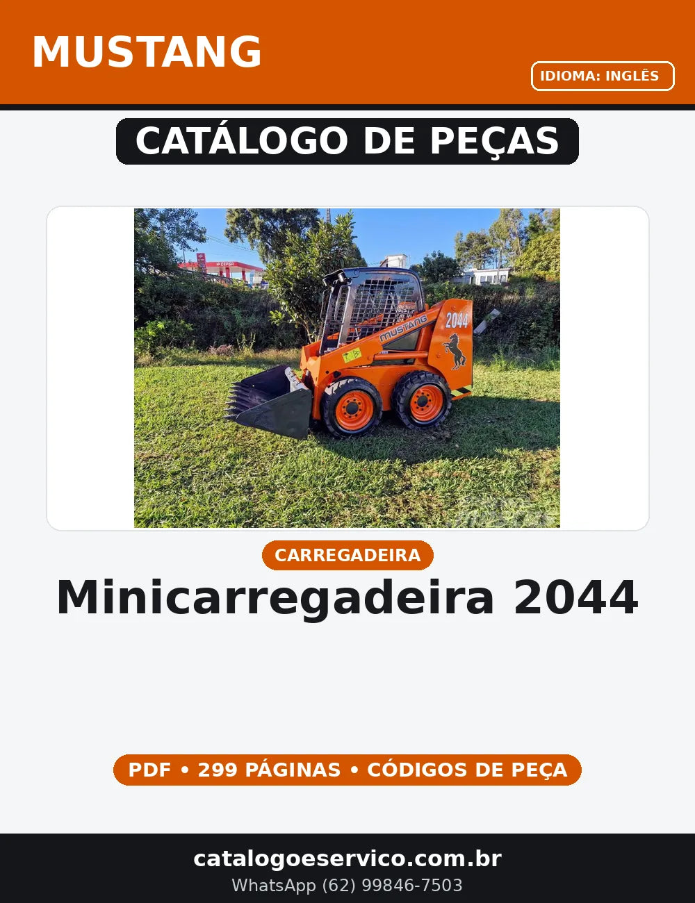 CATALOGO DE PEÇAS MINICARREGADEIRA  2044 MUSTANG — capa do catálogo de peças