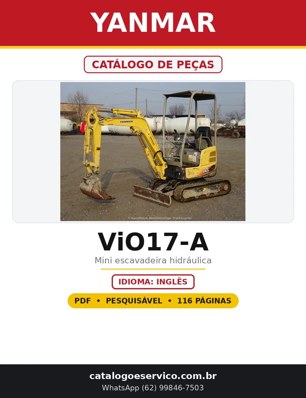 Capa do Catálogo de Peças Yanmar ViO17-A em PDF com 116 páginas