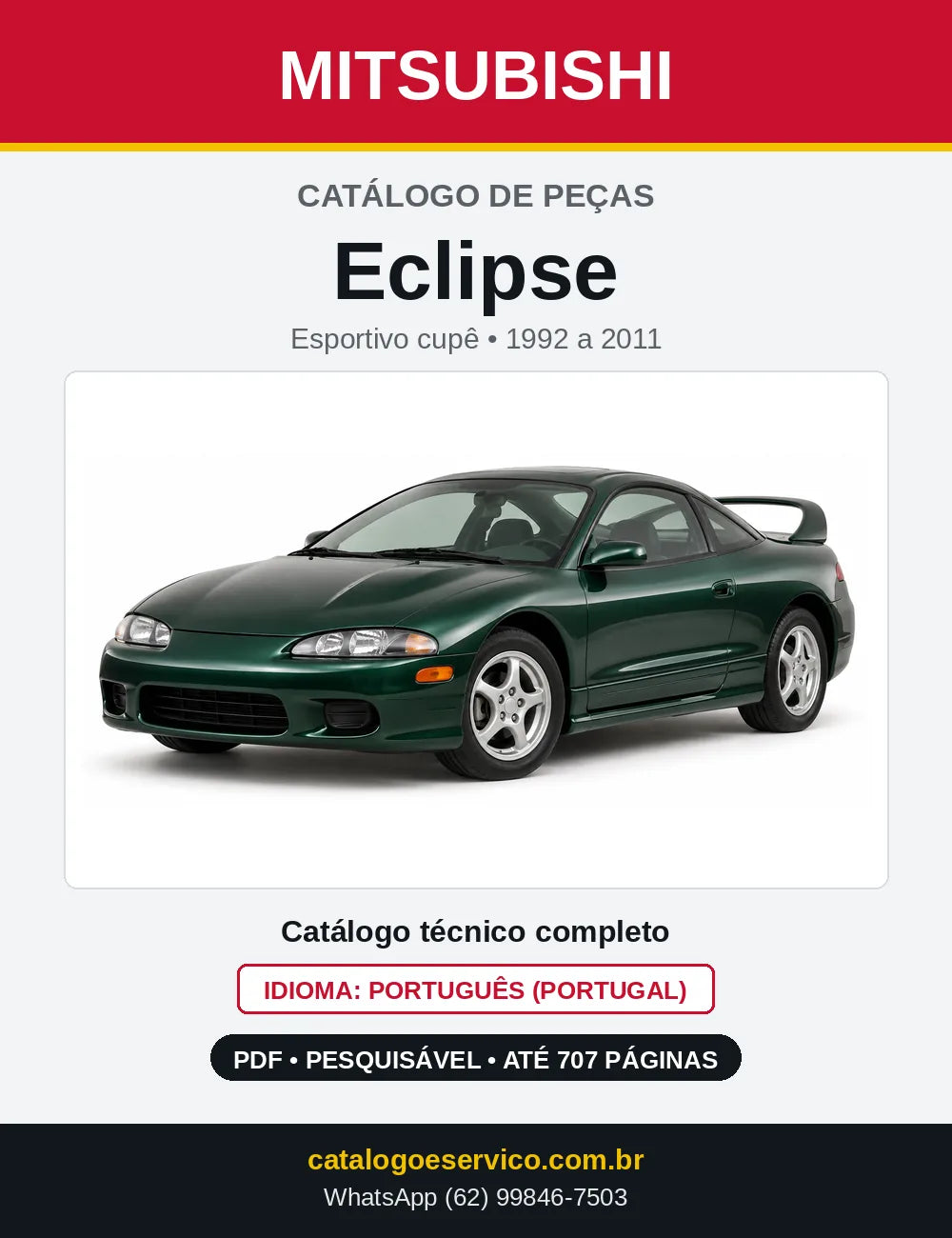Capa do Catálogo de Peças Mitsubishi Eclipse em PDF