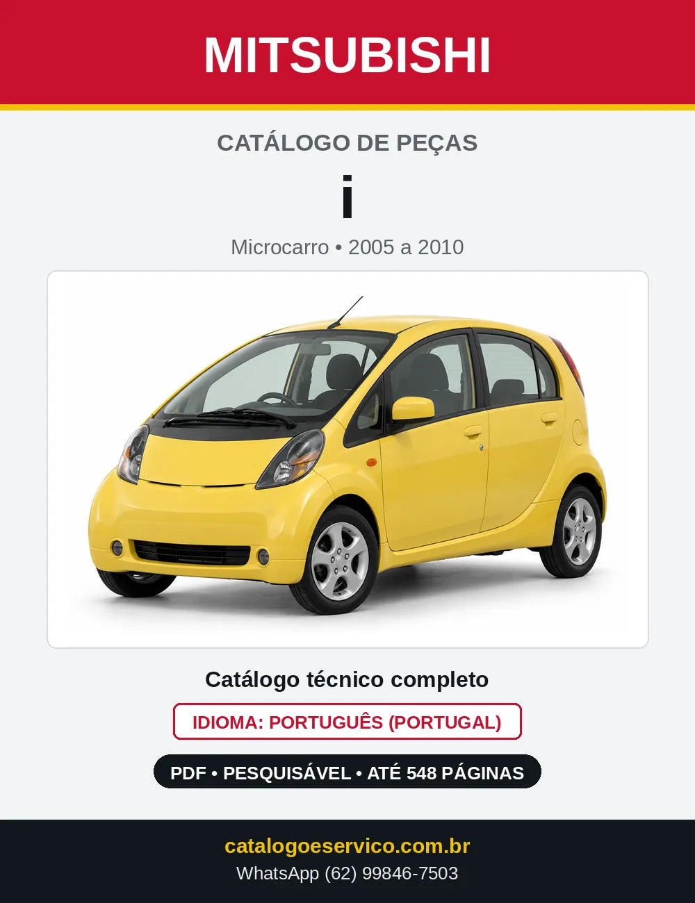 Capa do Catálogo de Peças Mitsubishi i em PDF