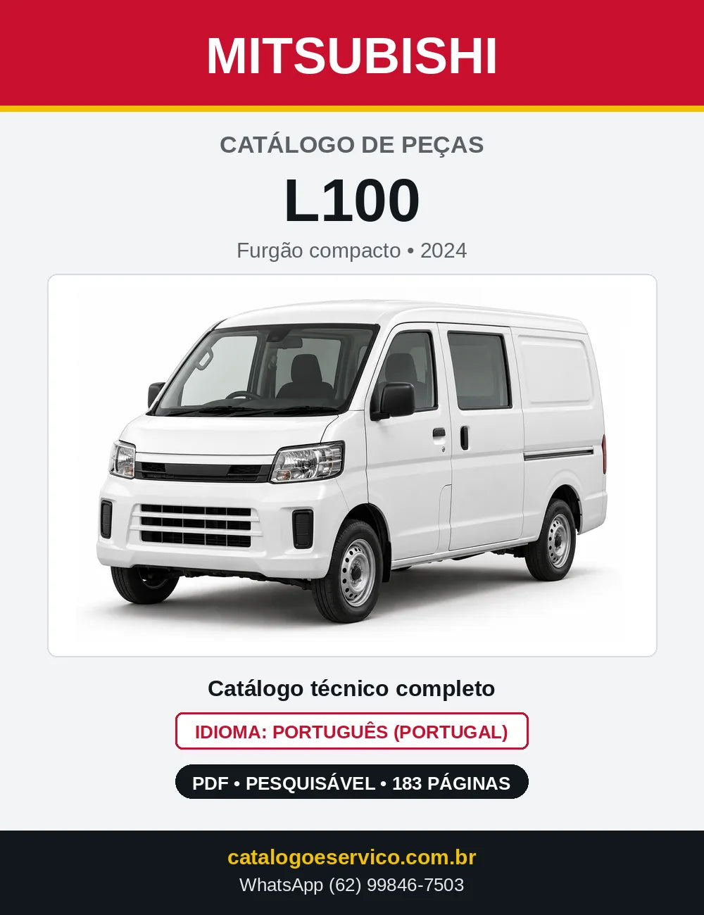 Capa do Catálogo de Peças Mitsubishi L100 em PDF