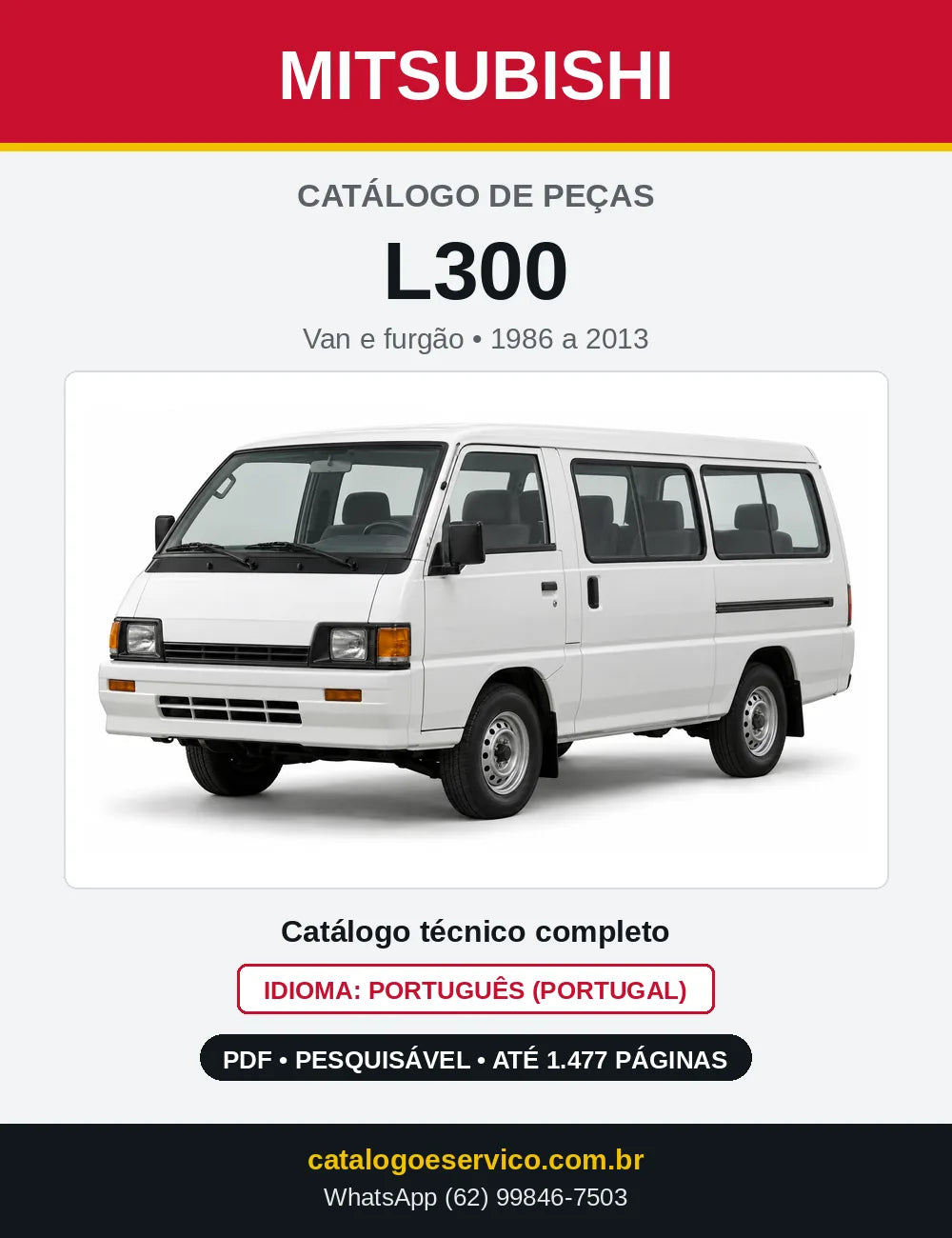 Capa do Catálogo de Peças Mitsubishi L300 em PDF