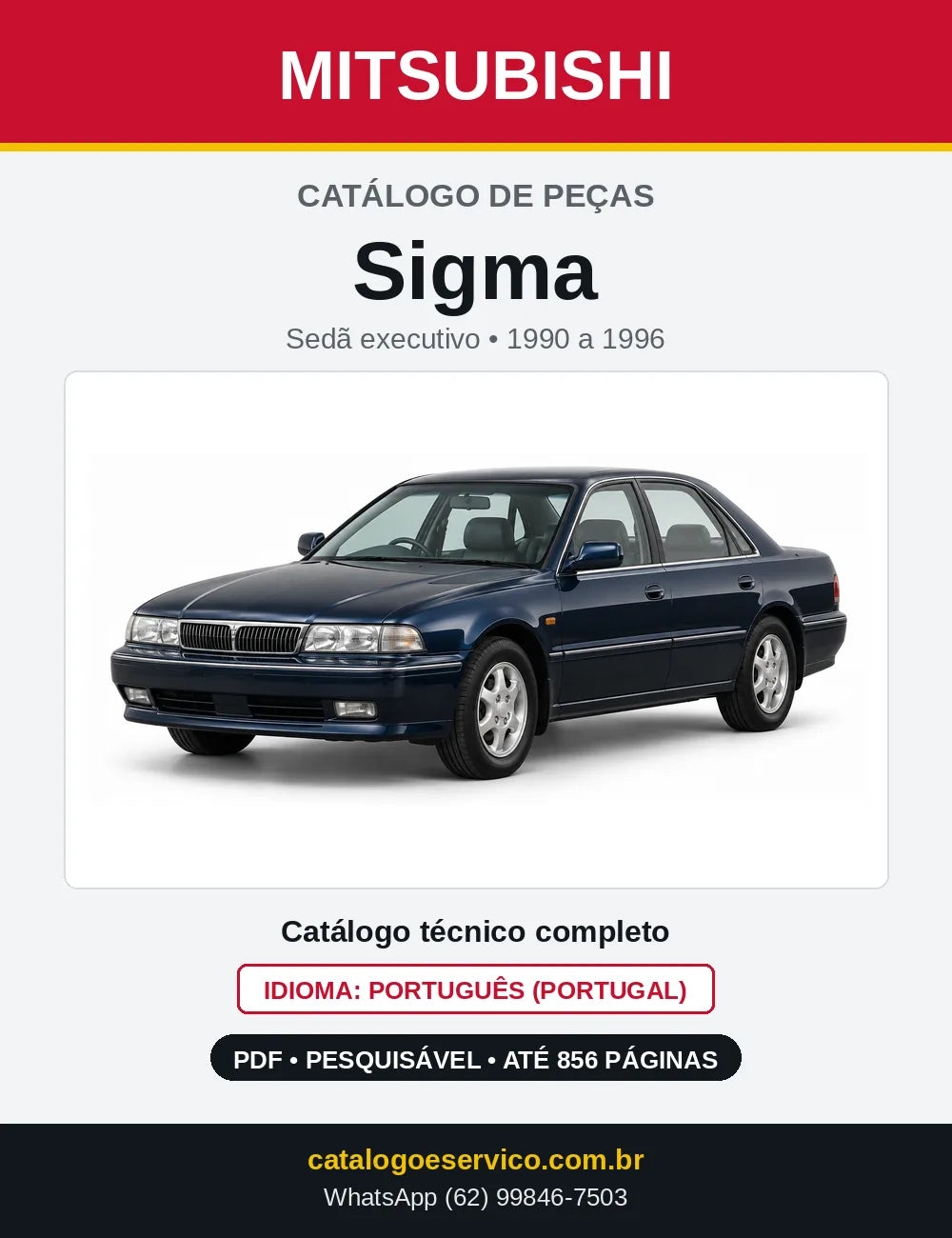 Capa do Catálogo de Peças Mitsubishi Sigma em PDF