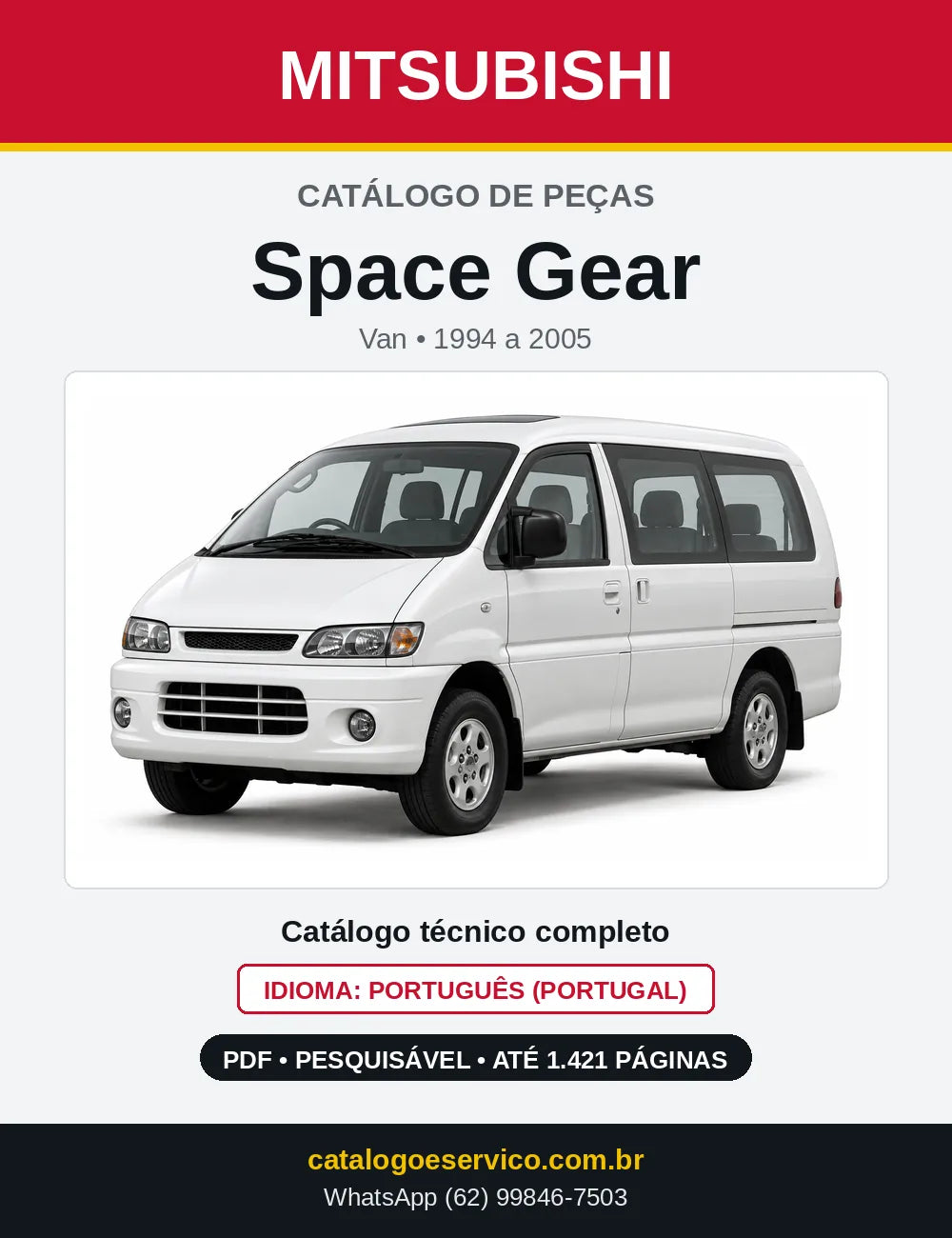 Capa do Catálogo de Peças Mitsubishi Space Gear em PDF