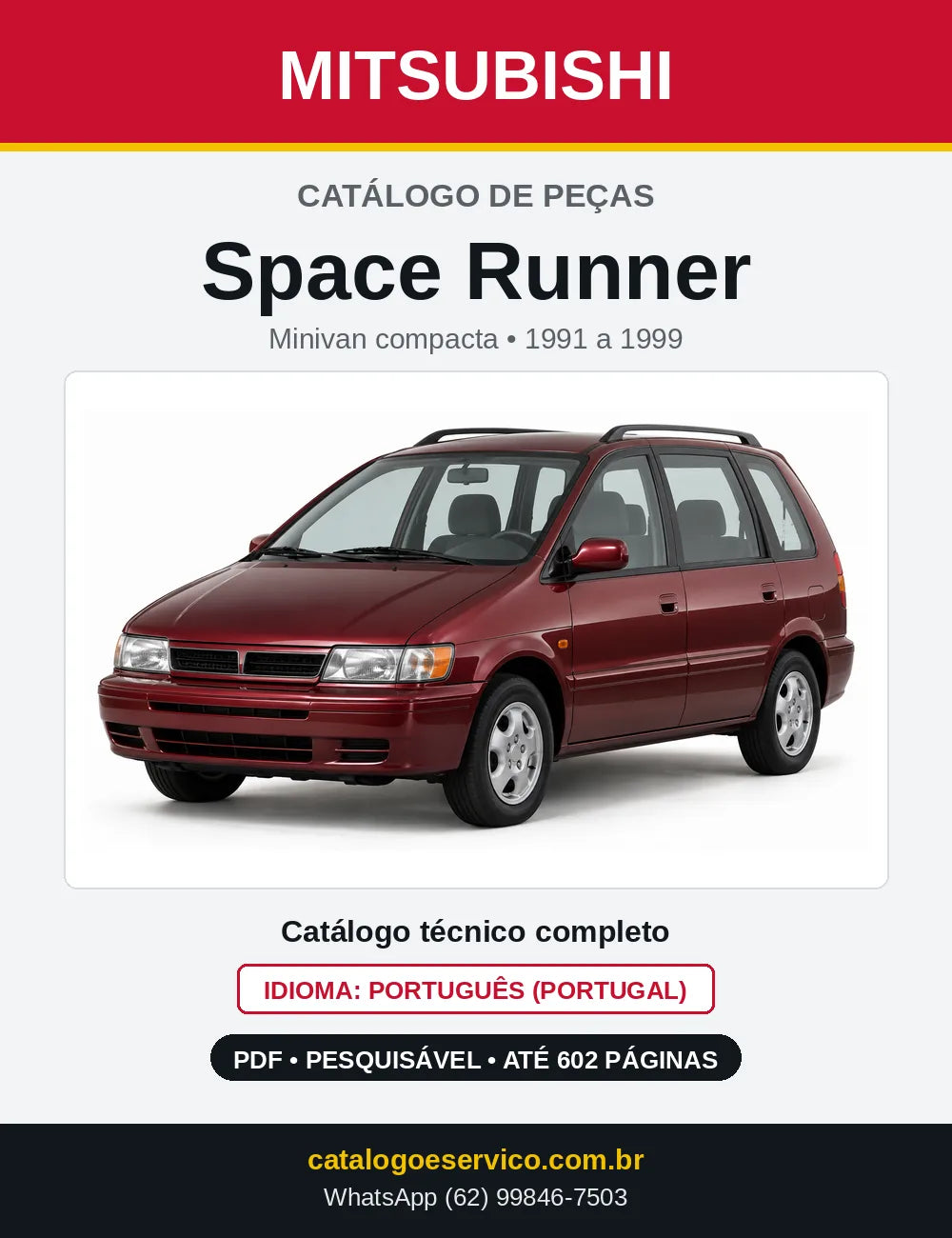 Capa do Catálogo de Peças Mitsubishi Space Runner em PDF