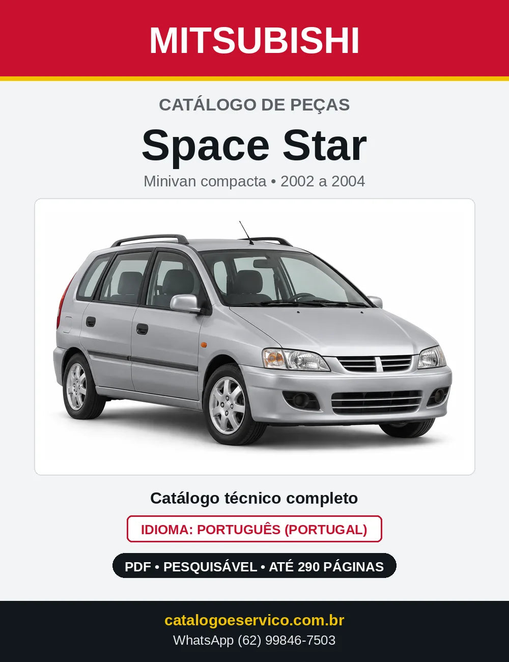 Capa do Catálogo de Peças Mitsubishi Space Star em PDF