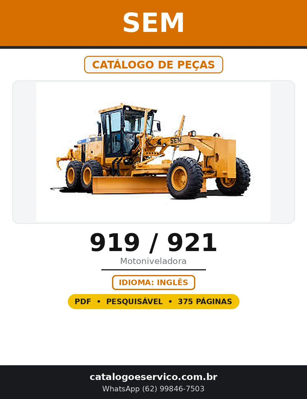 Capa do Catálogo de Peças SEM 919 / 921 em PDF com 375 páginas