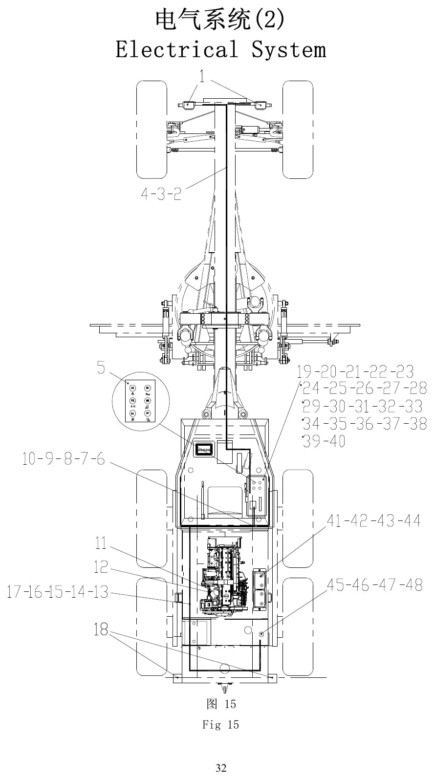 Página ilustrada do Catálogo de Peças XGMA XG31802 + 6 modelos com as posições numeradas