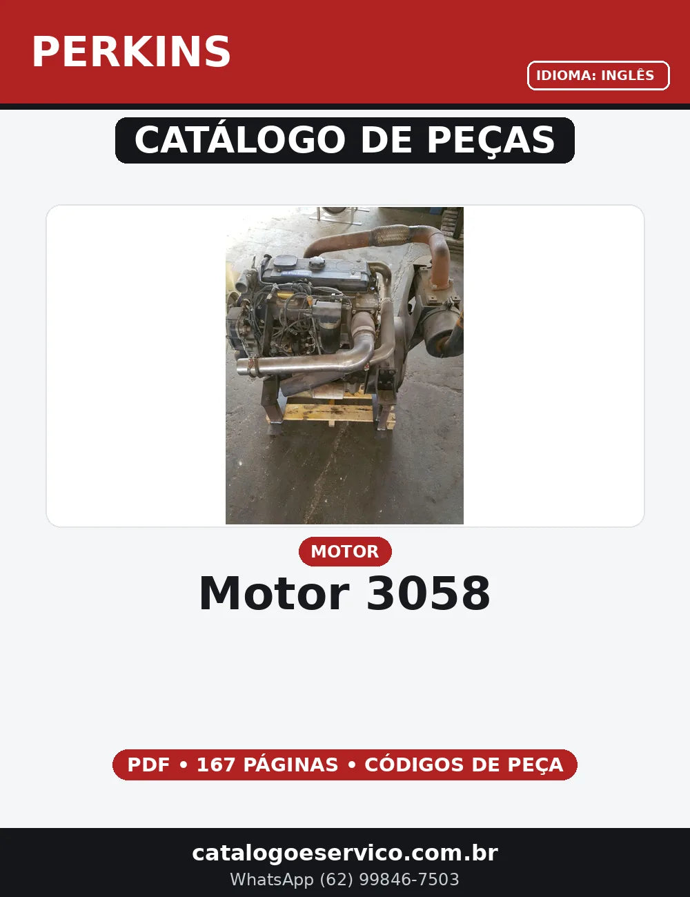 CATALOGO DE PEÇAS MOTOR - 3058 PERKINS — capa do catálogo de peças