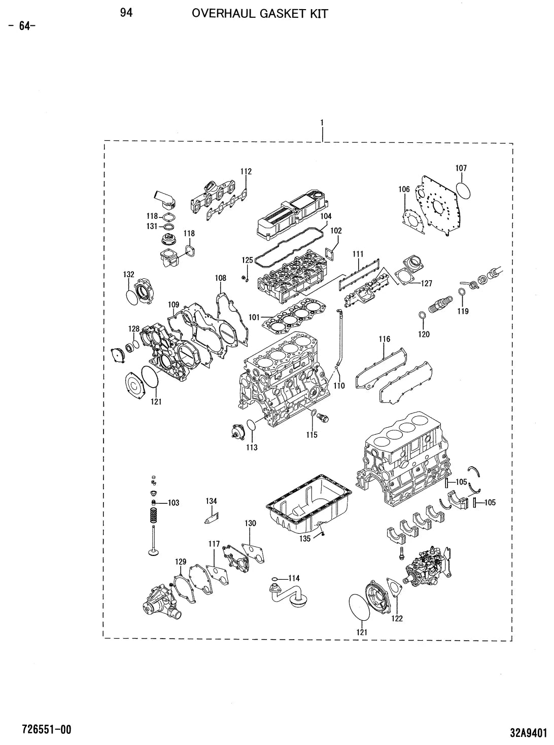Página ilustrada do Catálogo de Peças Mitsubishi S4S com as posições numeradas