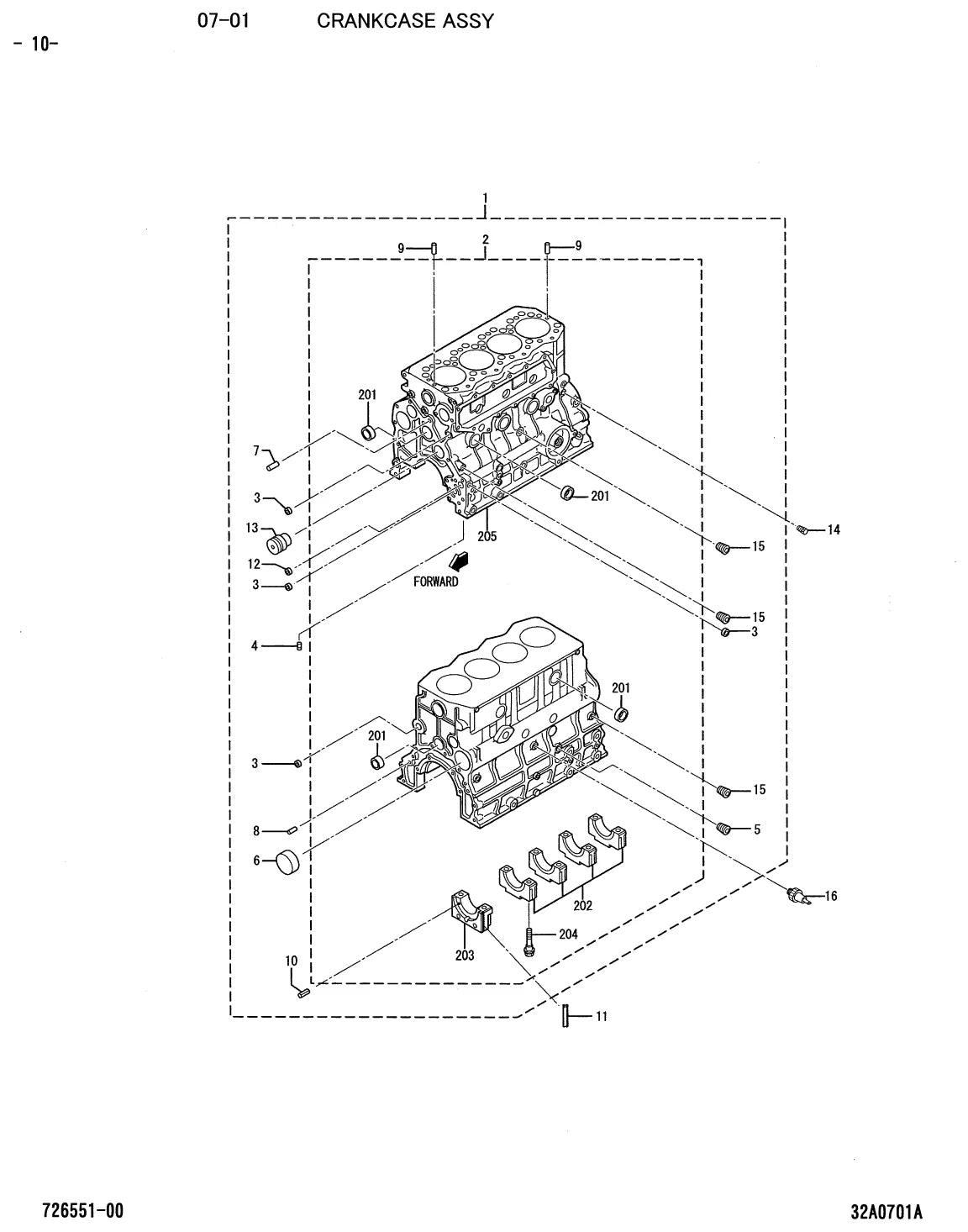 Página interna do Catálogo de Peças Mitsubishi S4S — Motor diesel de empilhadeira