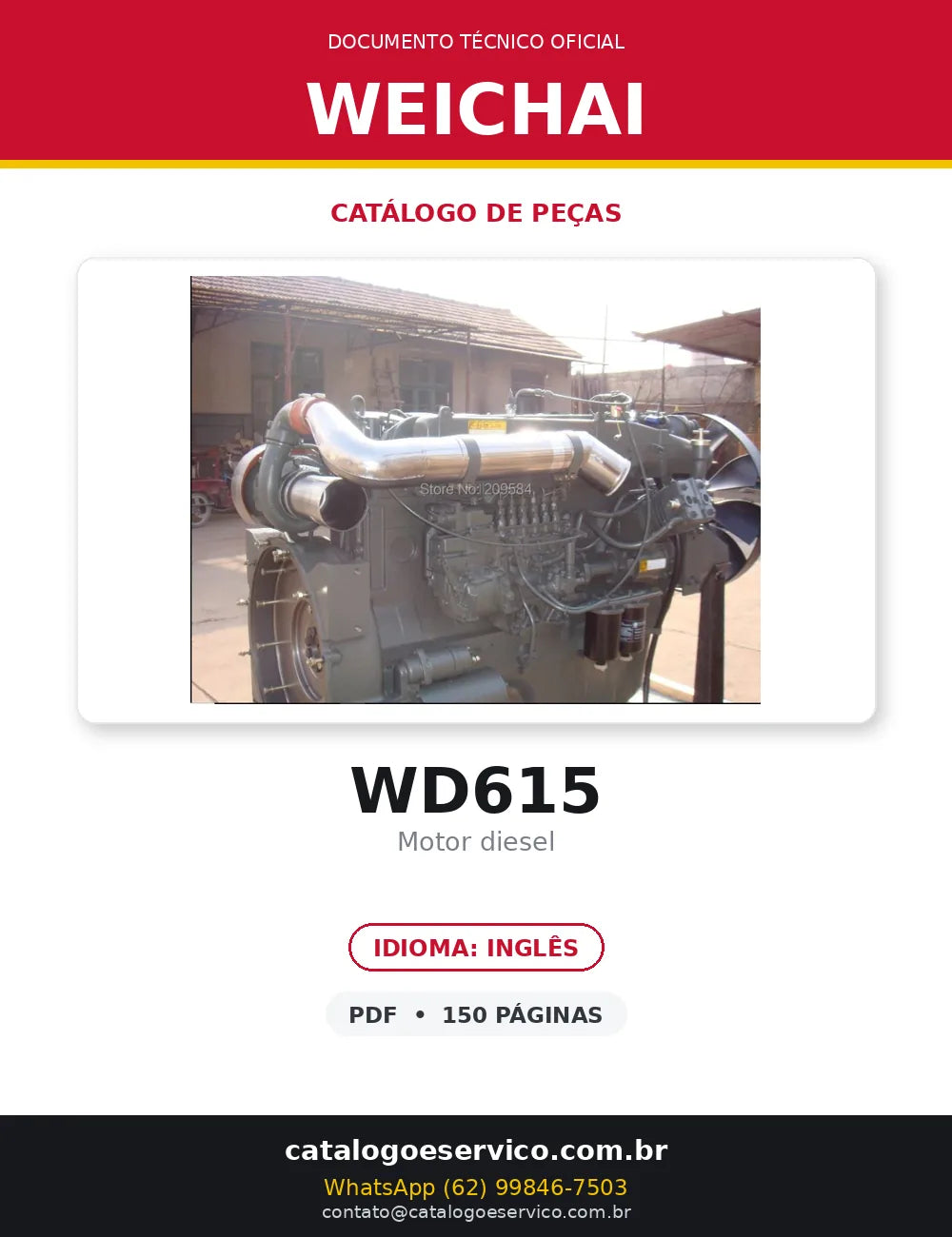 CATÁLOGO DE PEÇAS MOTOR DIESEL - WD615 SERIES - WEICHAI — capa