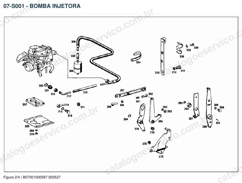 Vista explodida do catálogo de peças do motor Mercedes-Benz M 130 — figura 3