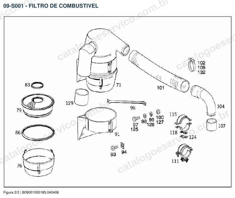 Vista explodida do catálogo de peças do motor Mercedes-Benz M 352 — figura 2