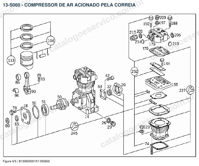 Vista explodida do catálogo de peças do motor Mercedes-Benz M 366 — figura 2
