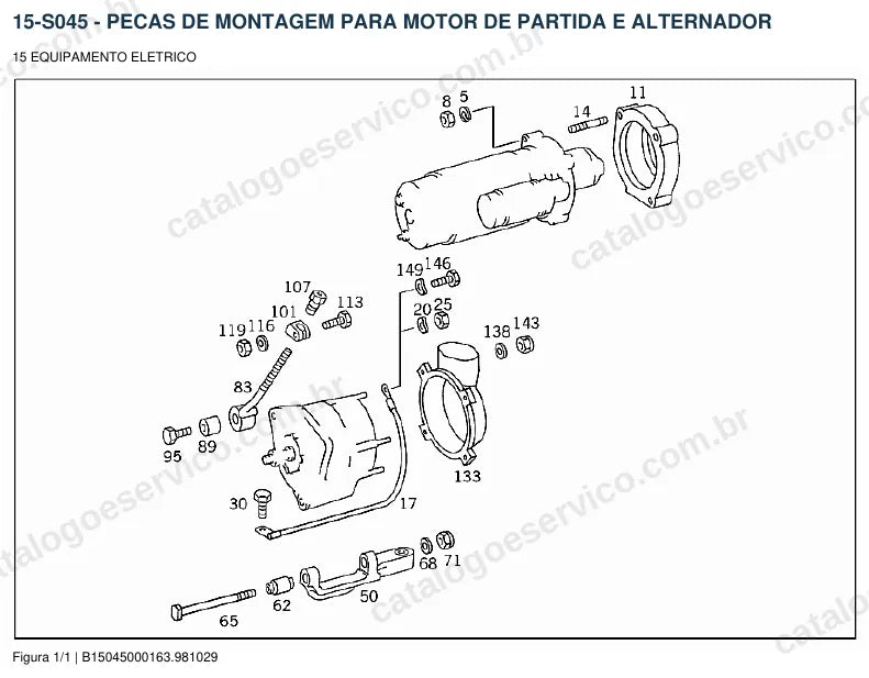 Vista explodida do catálogo de peças do motor Mercedes-Benz M 366 — figura 3